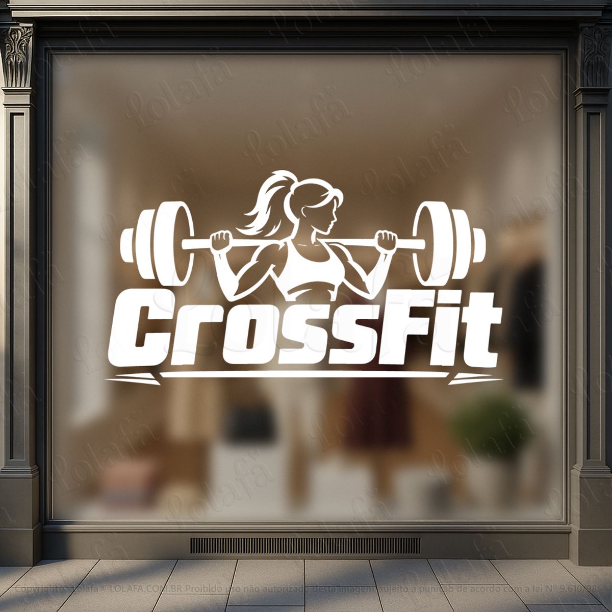 CrossFit Feminino Mulheres Adesivos Para Vitrine Academia Mod:1216