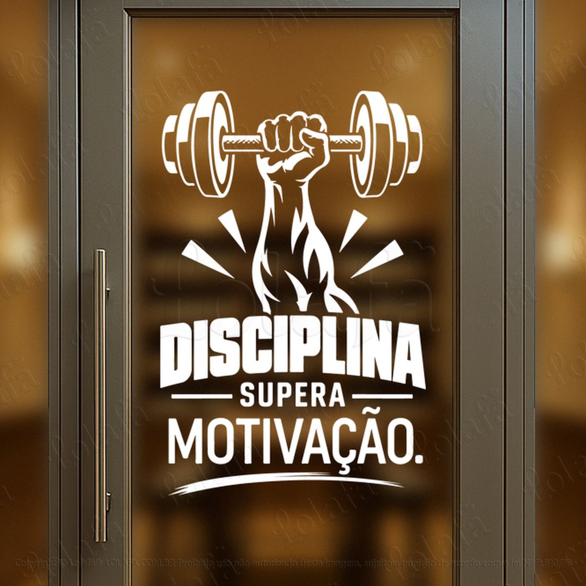 Disciplina Supera Motivação Adesivos Para Vitrine Academia Mod:1218