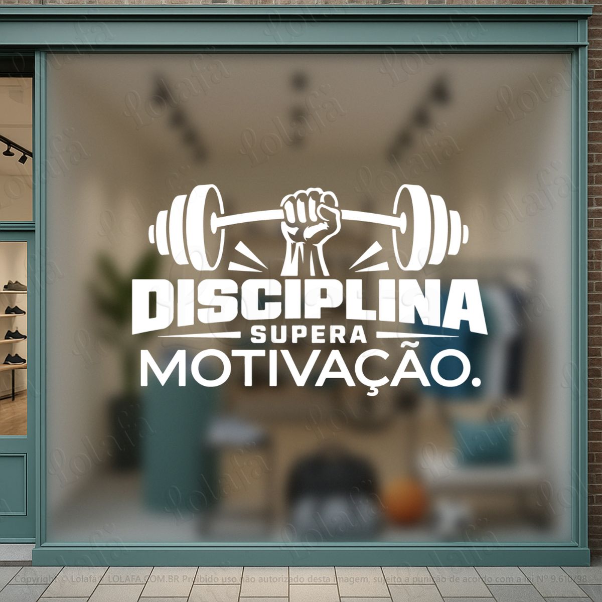 Disciplina Supera Motivação Adesivos Para Vitrine Academia Mod:1219