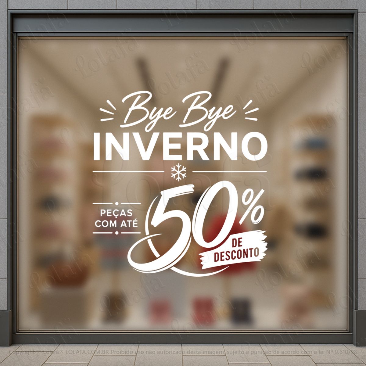 bye bye inverno desconto loja adesivos para vitrine mod:1234