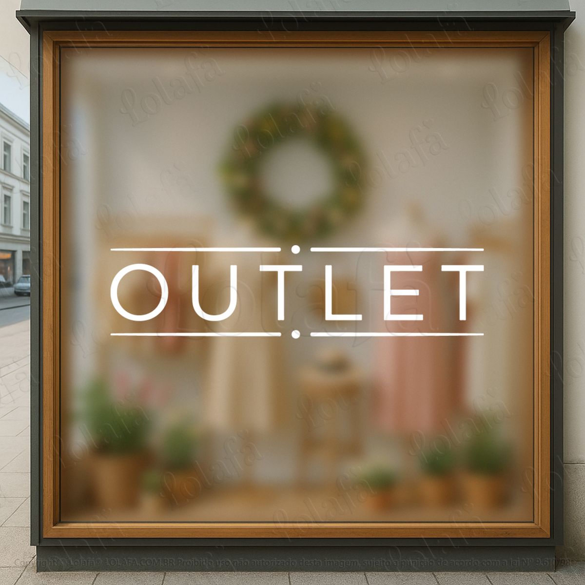 frase outlet fachada de loja adesivos para vitrine mod:1237