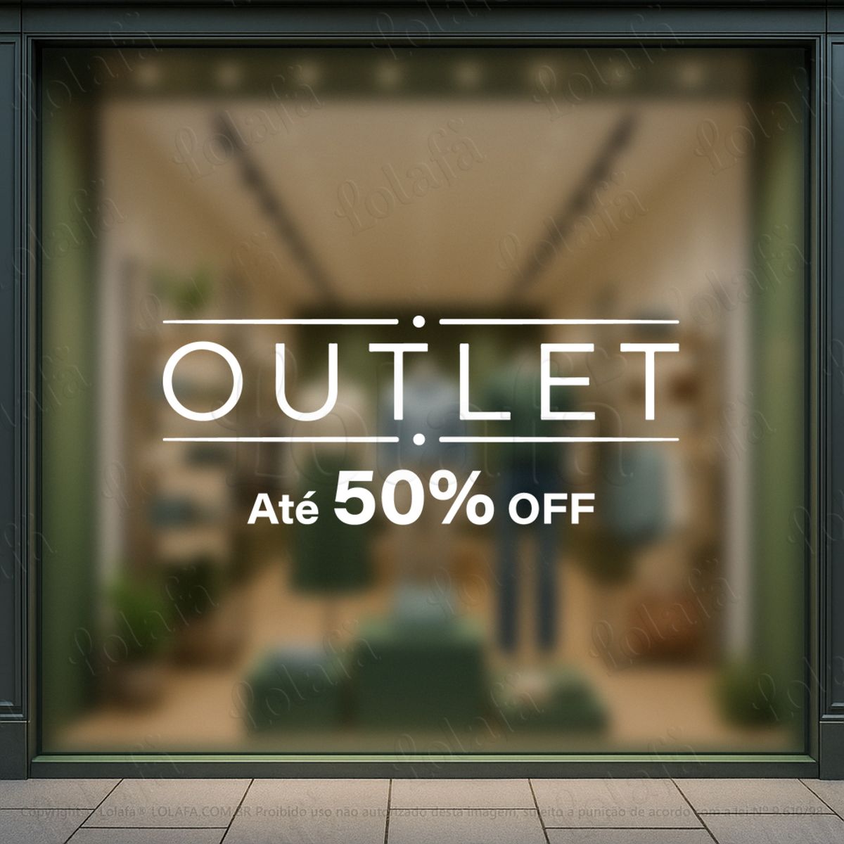 frase outlet fachada de loja adesivos para vitrine mod:1238