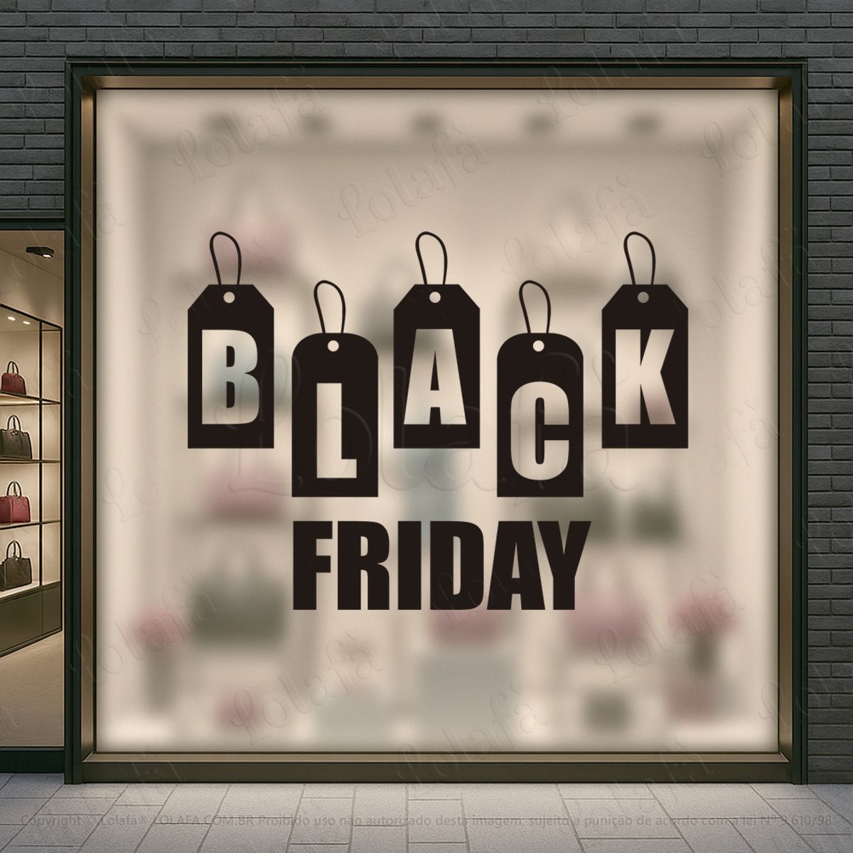 Adesivo Black Friday para Vitrine Personalizável Mod:1251
