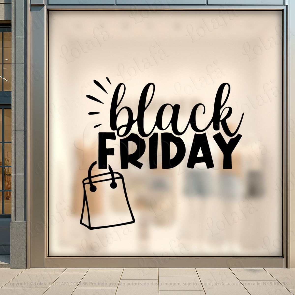 Adesivo Black Friday para Vitrine Personalizável Mod:1252