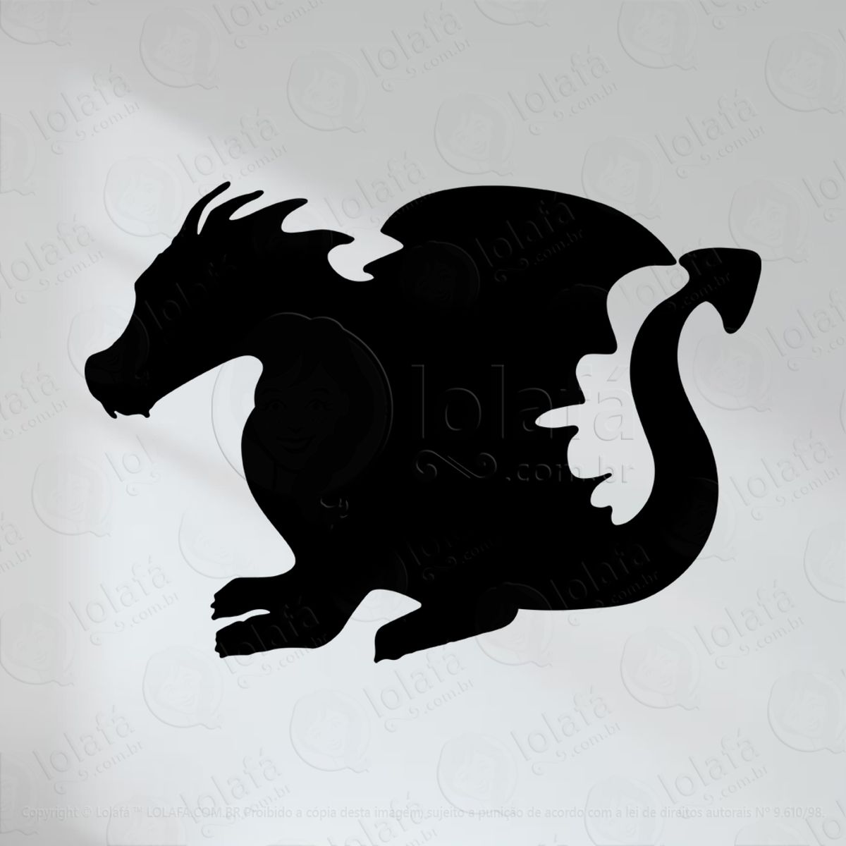 Dragão Adesivo Lousa Quadro Negro de Parede para Escrever com Giz Mod:17