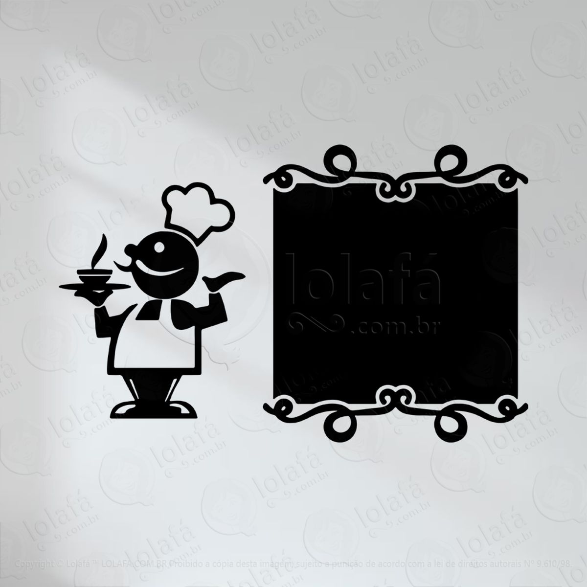 Cozinheiro Adesivo Lousa Quadro Negro de Parede para Escrever com Giz Mod:22