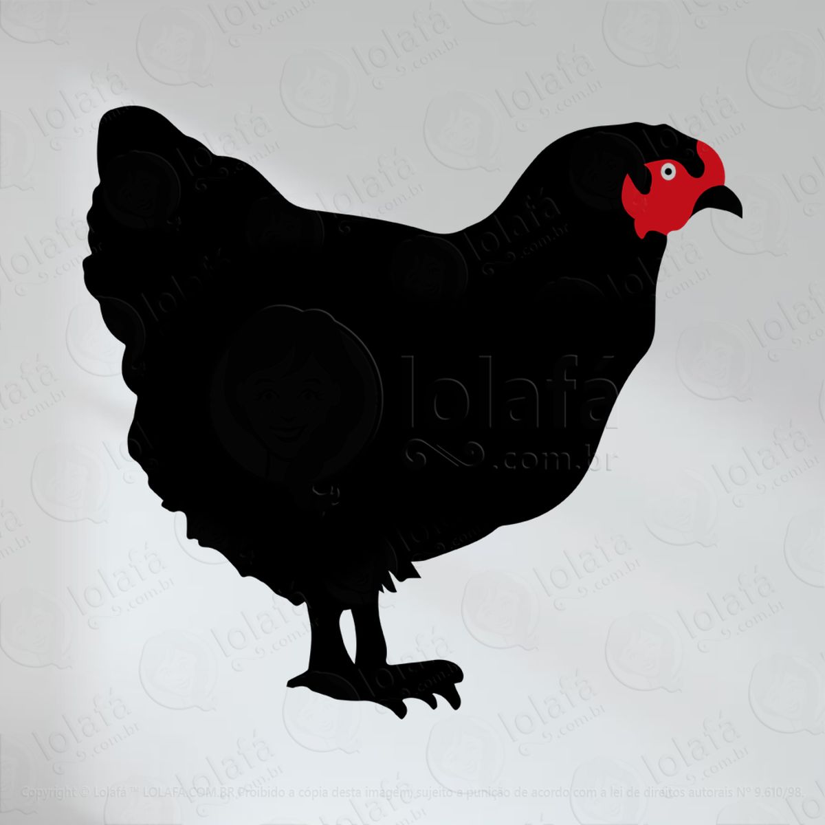 Galinha Adesivo Lousa Quadro Negro de Parede para Escrever com Giz Mod:24