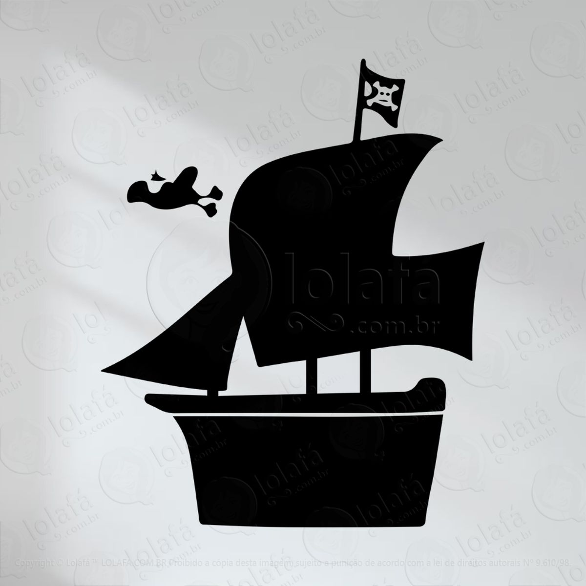 Navio Pirata Adesivo Lousa Quadro Negro de Parede para Escrever com Giz Mod:67