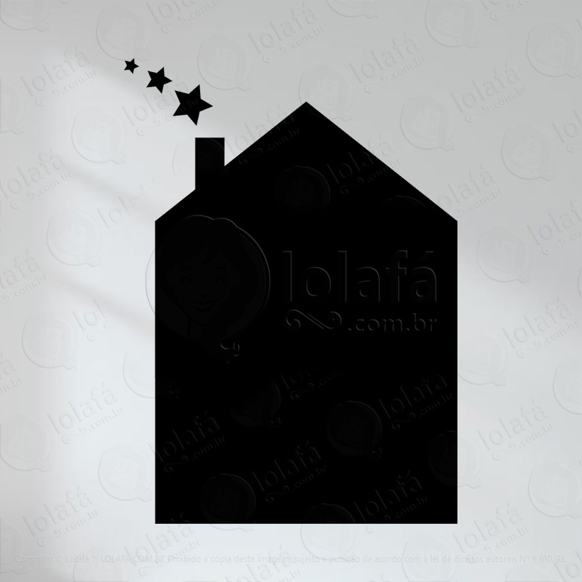 Casa Adesivo Lousa Quadro Negro de Parede para Escrever com Giz Mod:69