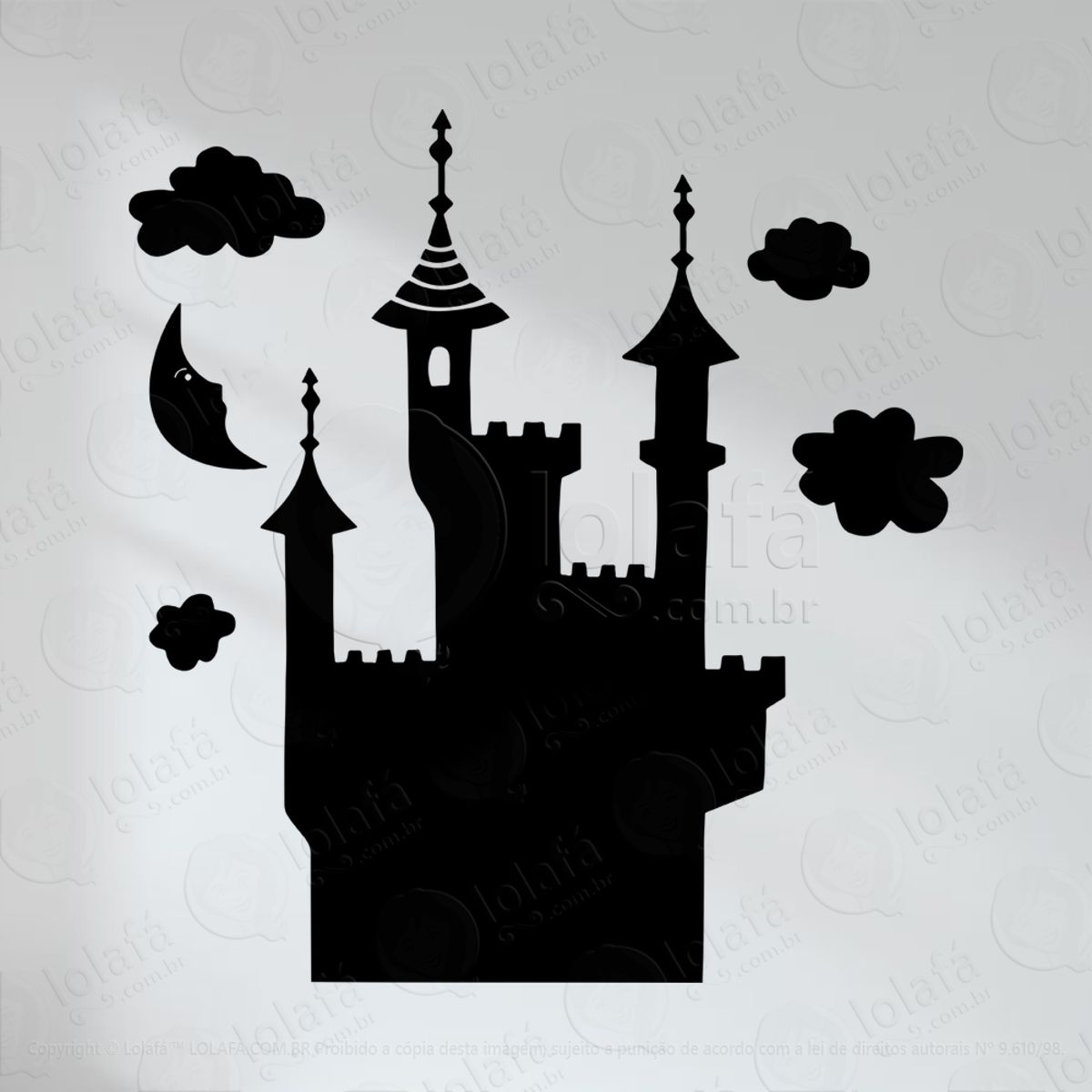 Castelo Adesivo Lousa Quadro Negro de Parede para Escrever com Giz Mod:74