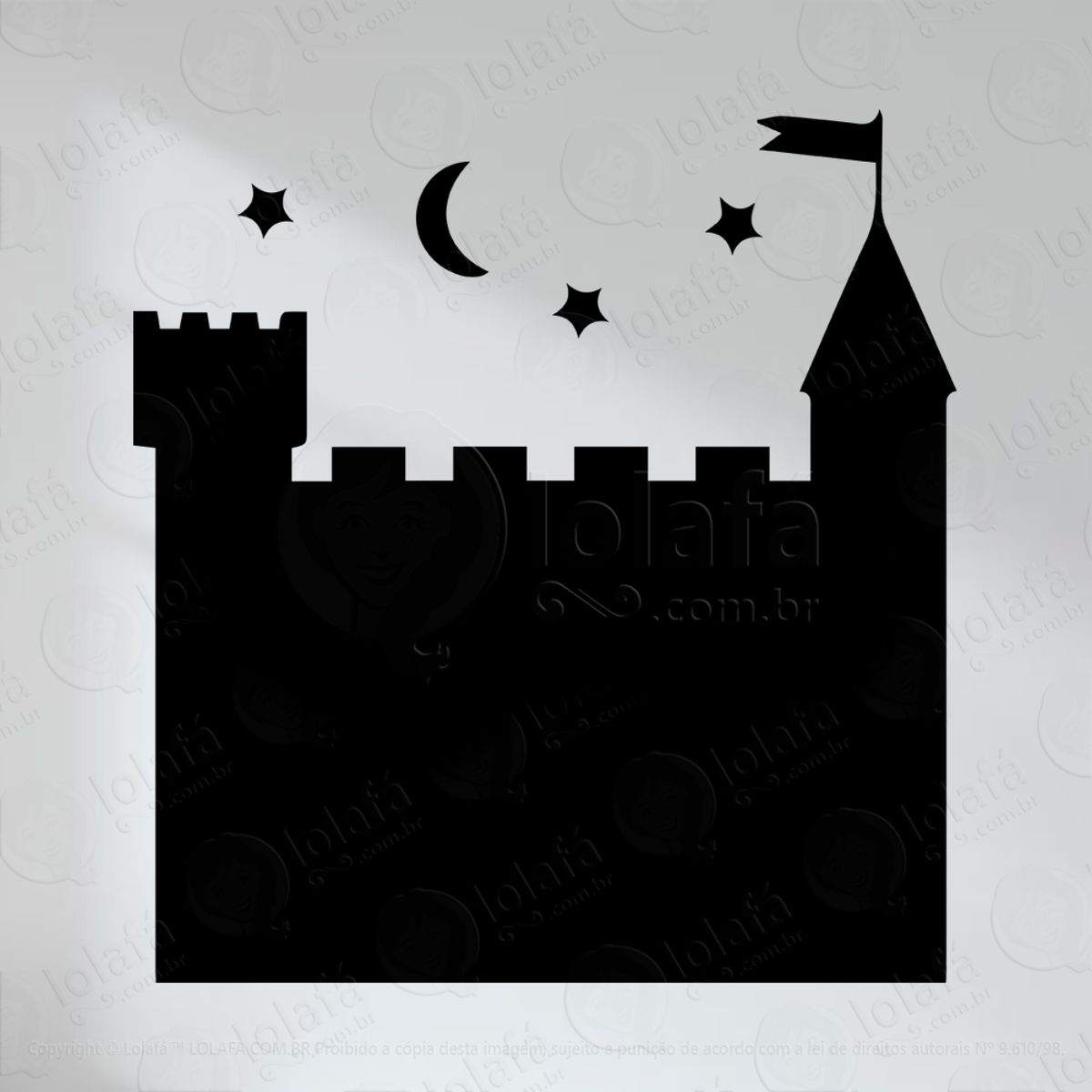 Castelo Adesivo Lousa Quadro Negro de Parede para Escrever com Giz Mod:75