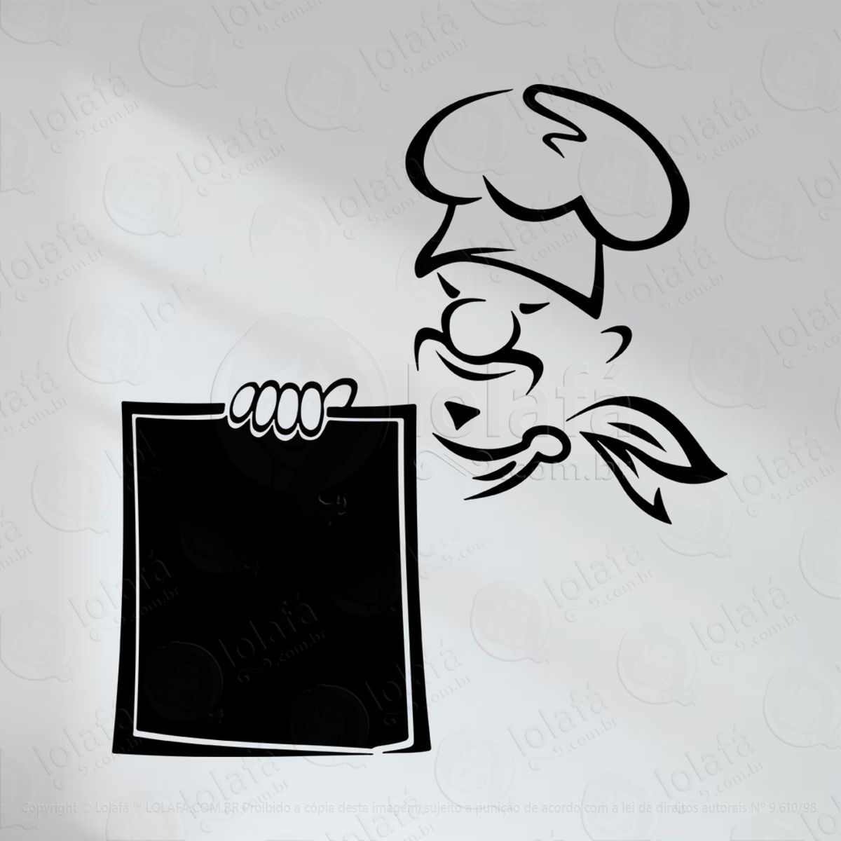 Cozinheiro Adesivo Lousa Quadro Negro de Parede para Escrever com Giz Mod:107