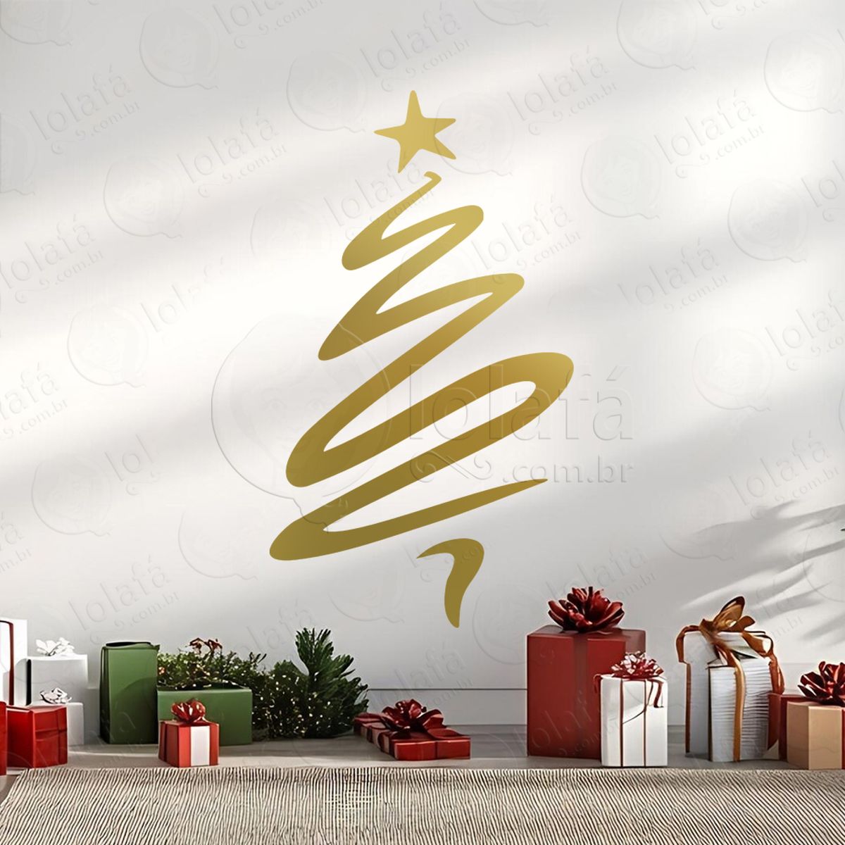 Árvore de Natal Adesivo de Natal para Vitrine, Parede, Porta - Fácil Remoção Mod:1