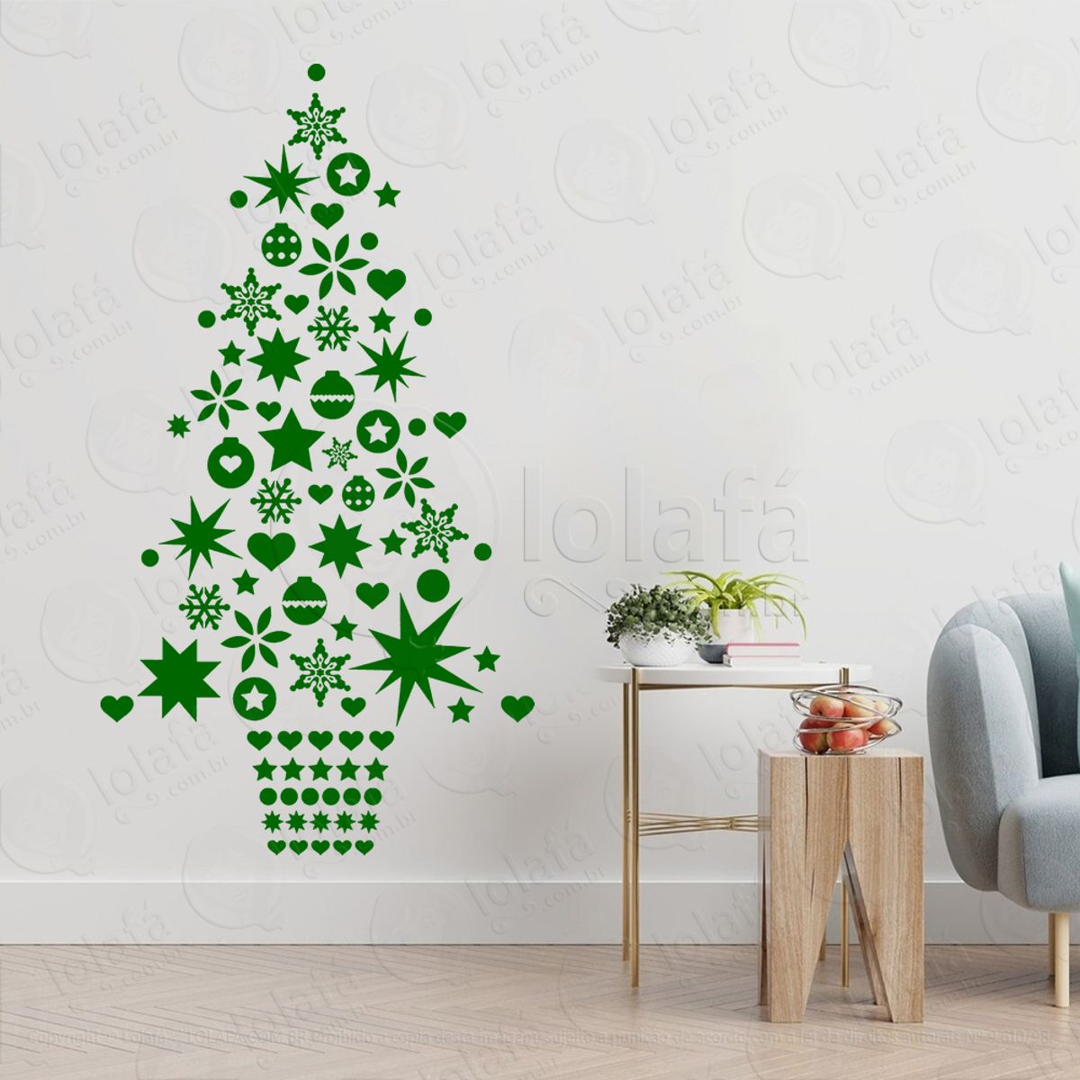 Árvore de Natal Adesivo de Natal para Vitrine, Parede, Porta - Fácil Remoção Mod:5