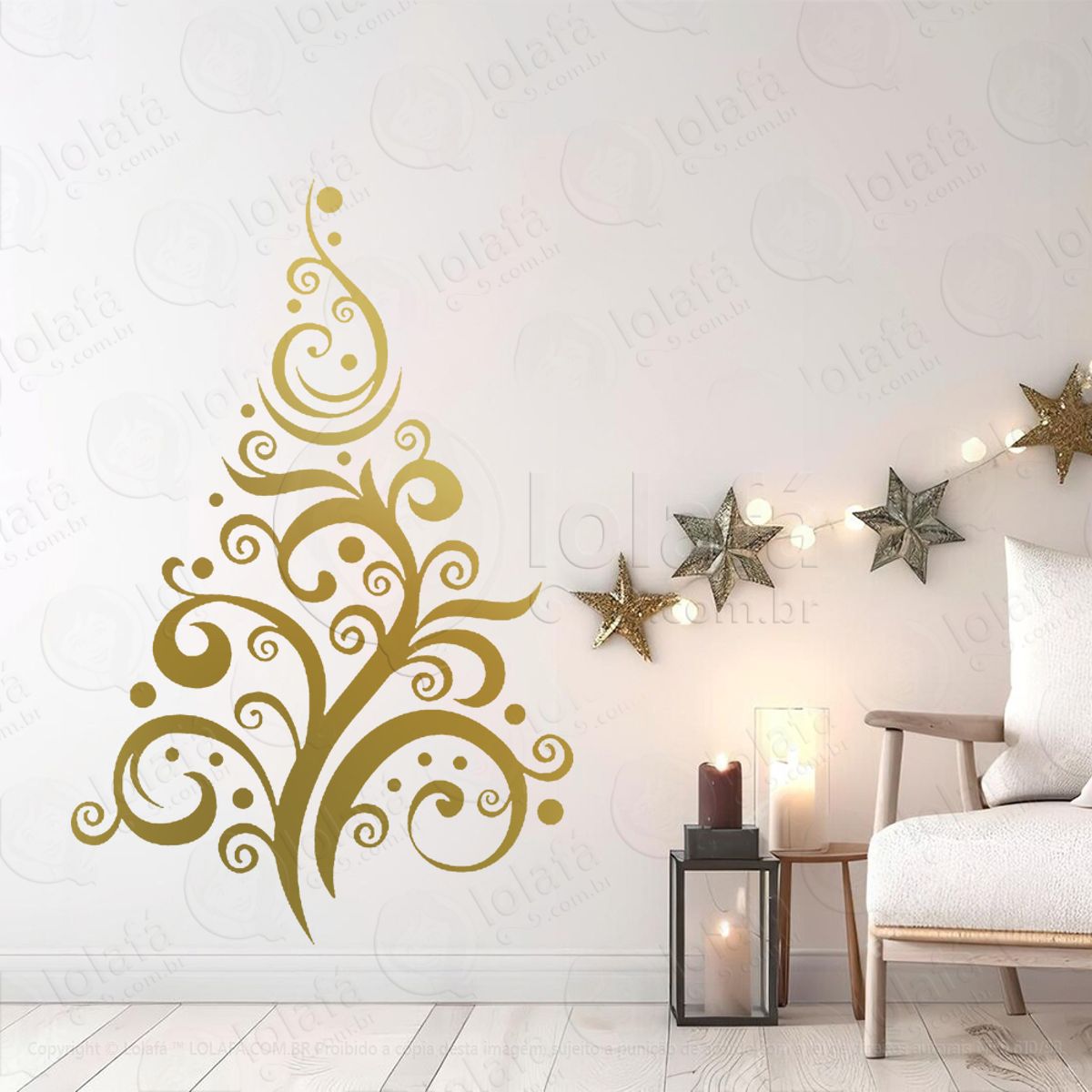 Árvore de Natal Adesivo de Natal para Vitrine, Parede, Porta - Fácil Remoção Mod:9