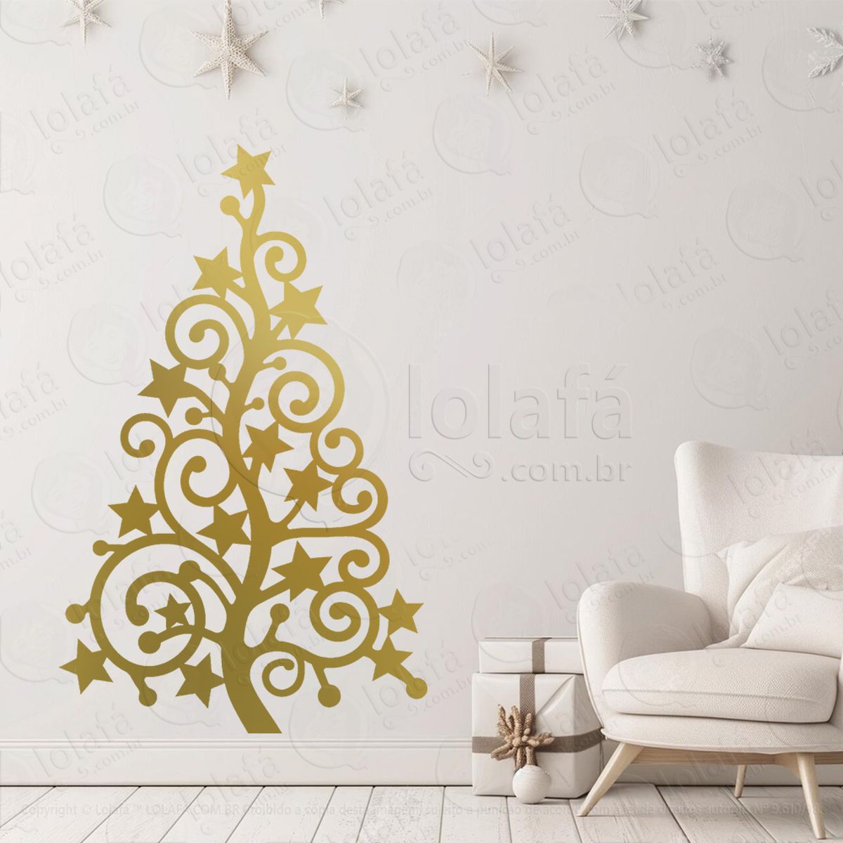 Árvore de Natal Adesivo de Natal para Vitrine, Parede, Porta - Fácil Remoção Mod:14
