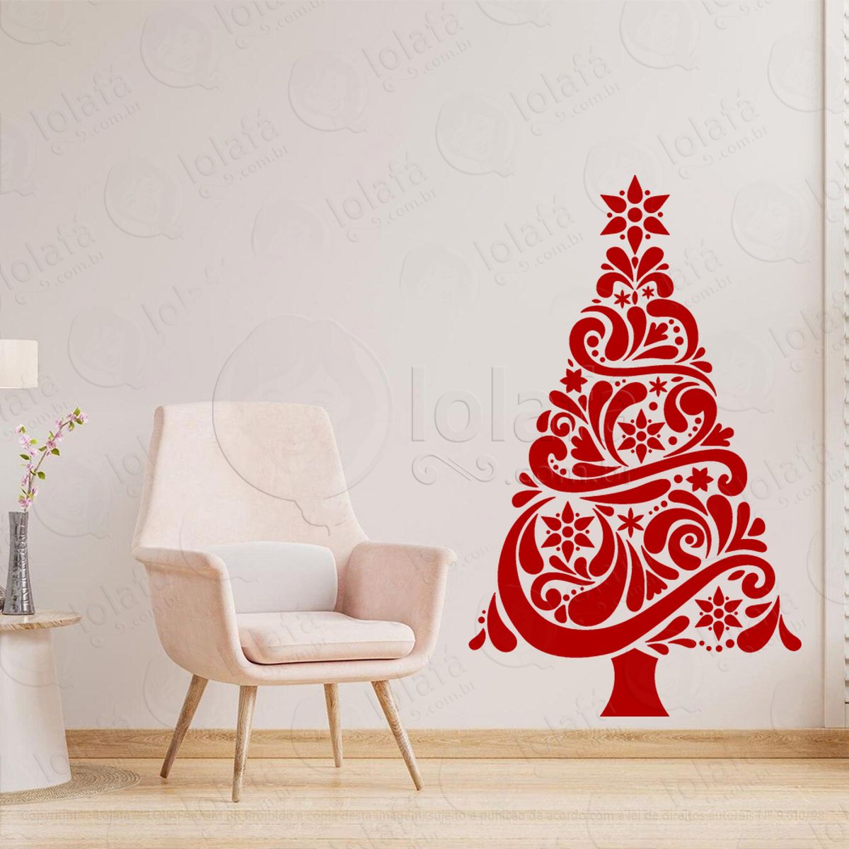 Árvore de Natal Adesivo de Natal para Vitrine, Parede, Porta - Fácil Remoção Mod:15