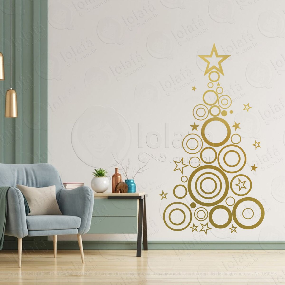 Árvore de Natal Adesivo de Natal para Vitrine, Parede, Porta - Fácil Remoção Mod:16
