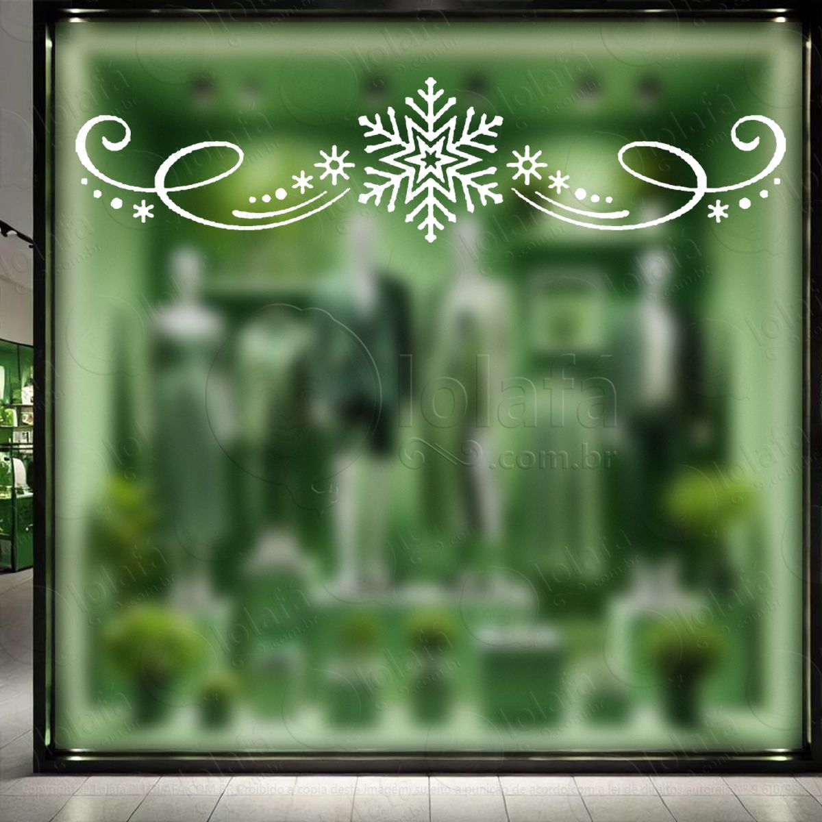 Arabesco de Natal e Flocos de Neve Adesivo de Natal para Vitrine, Parede, Porta - Fácil Remoção Mod:72