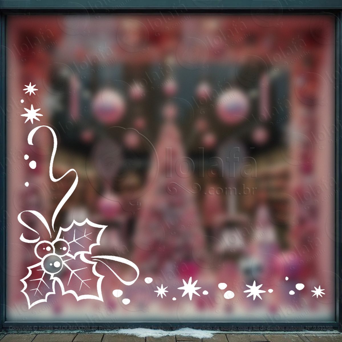 Arabesco de Natal Adesivo de Natal para Vitrine, Parede, Porta - Fácil Remoção Mod:74