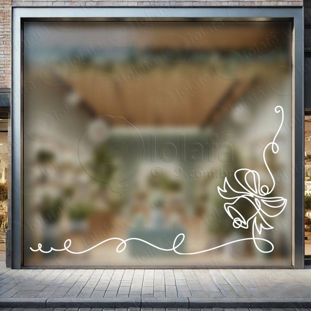 Cortina de Natal com Sino Adesivo de Natal para Vitrine, Parede, Porta - Fácil Remoção Mod:188