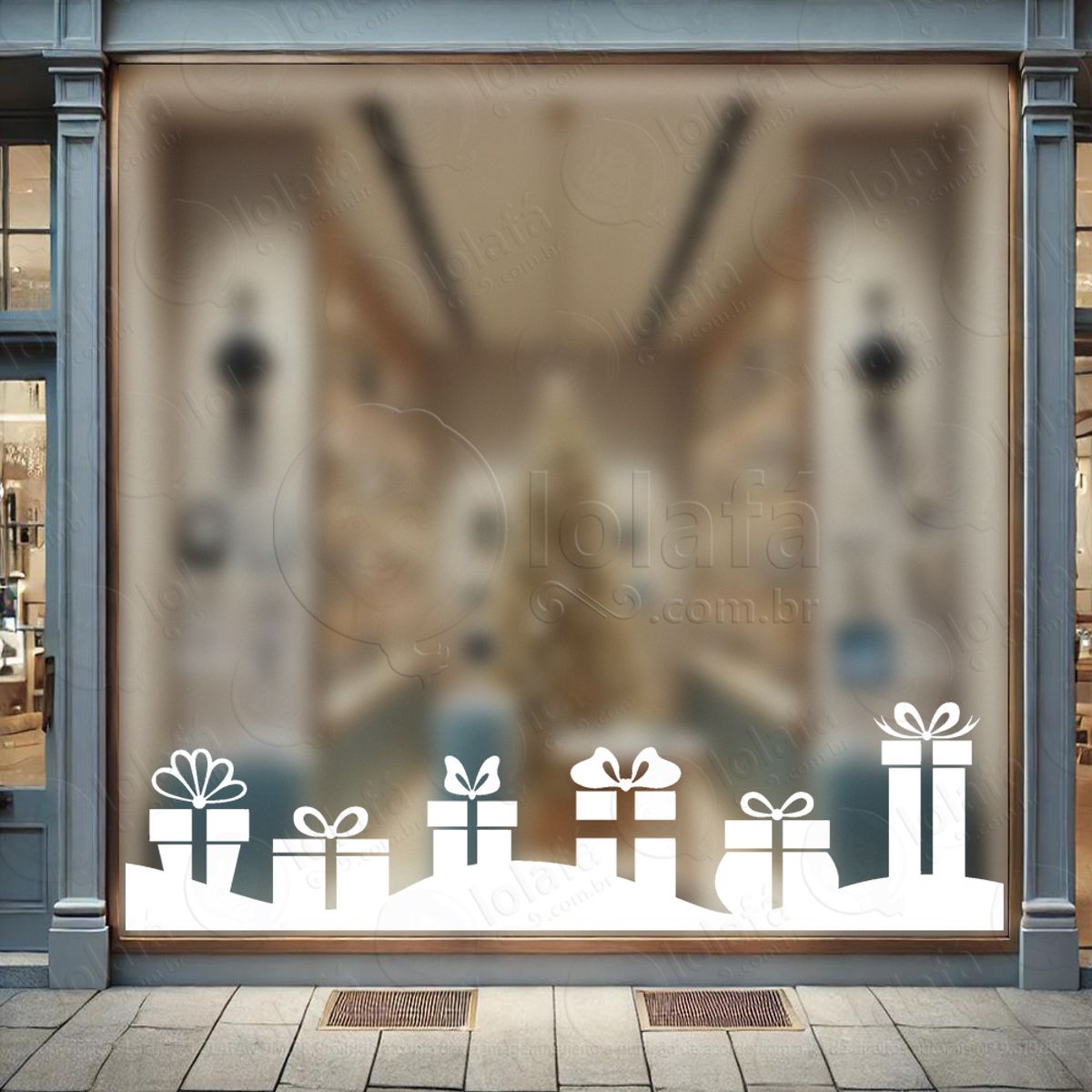 Presentes Adesivo de Natal para Vitrine, Parede, Porta - Fácil Remoção Mod:200