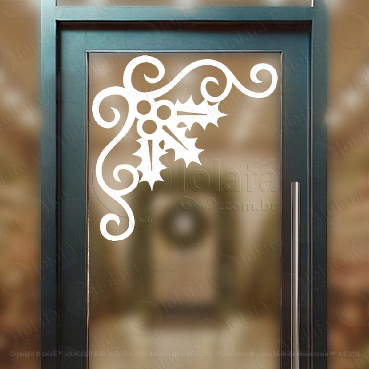Arabesco de Natal Adesivo de Natal para Vitrine, Parede, Porta - Fácil Remoção Mod:212