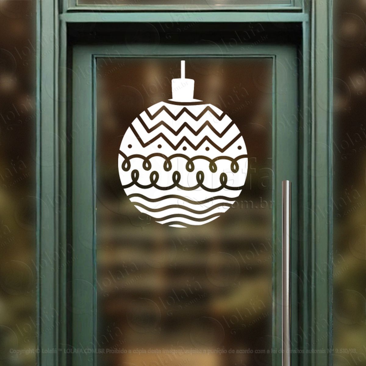 Bola de Natal Adesivo de Natal para Vitrine, Parede, Porta - Fácil Remoção Mod:240