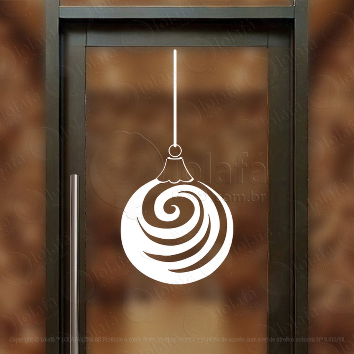 Bola de Natal Adesivo de Natal para Vitrine, Parede, Porta - Fácil Remoção Mod:241