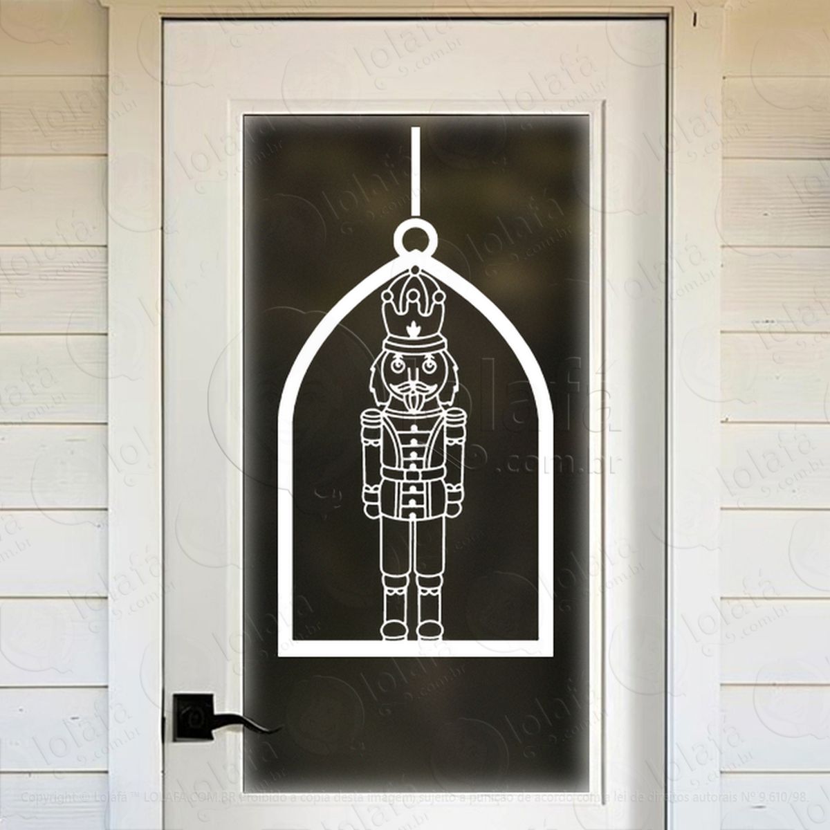 Bola de Natal Soldado Quebra-Nozes Adesivo de Natal para Vitrine, Parede, Porta - Fácil Remoção Mod:265