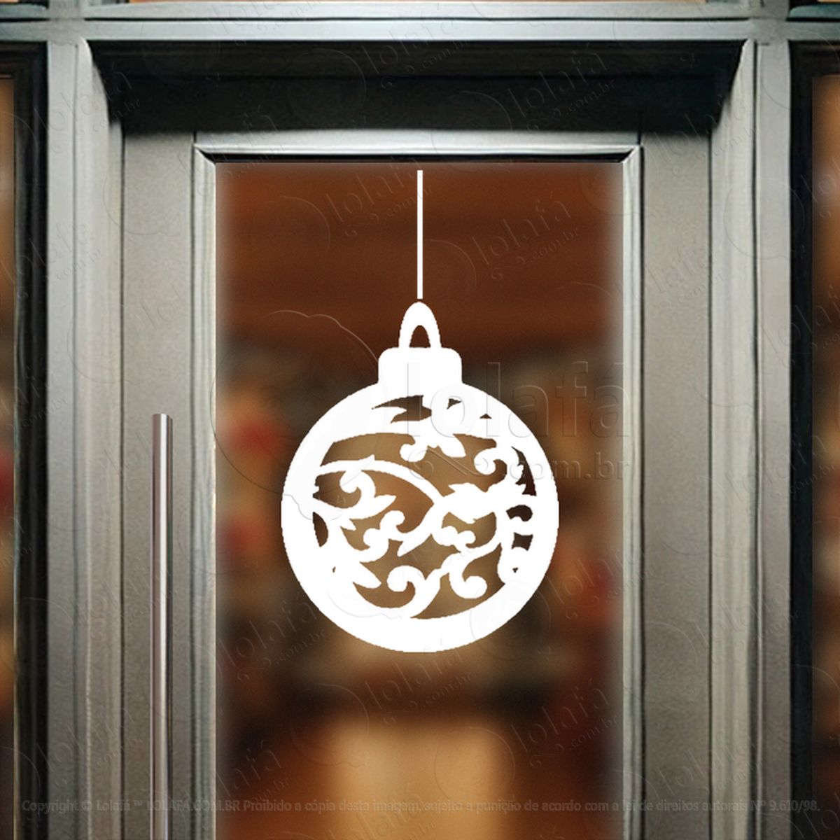 Bola de Natal Adesivo de Natal para Vitrine, Parede, Porta - Fácil Remoção Mod:280