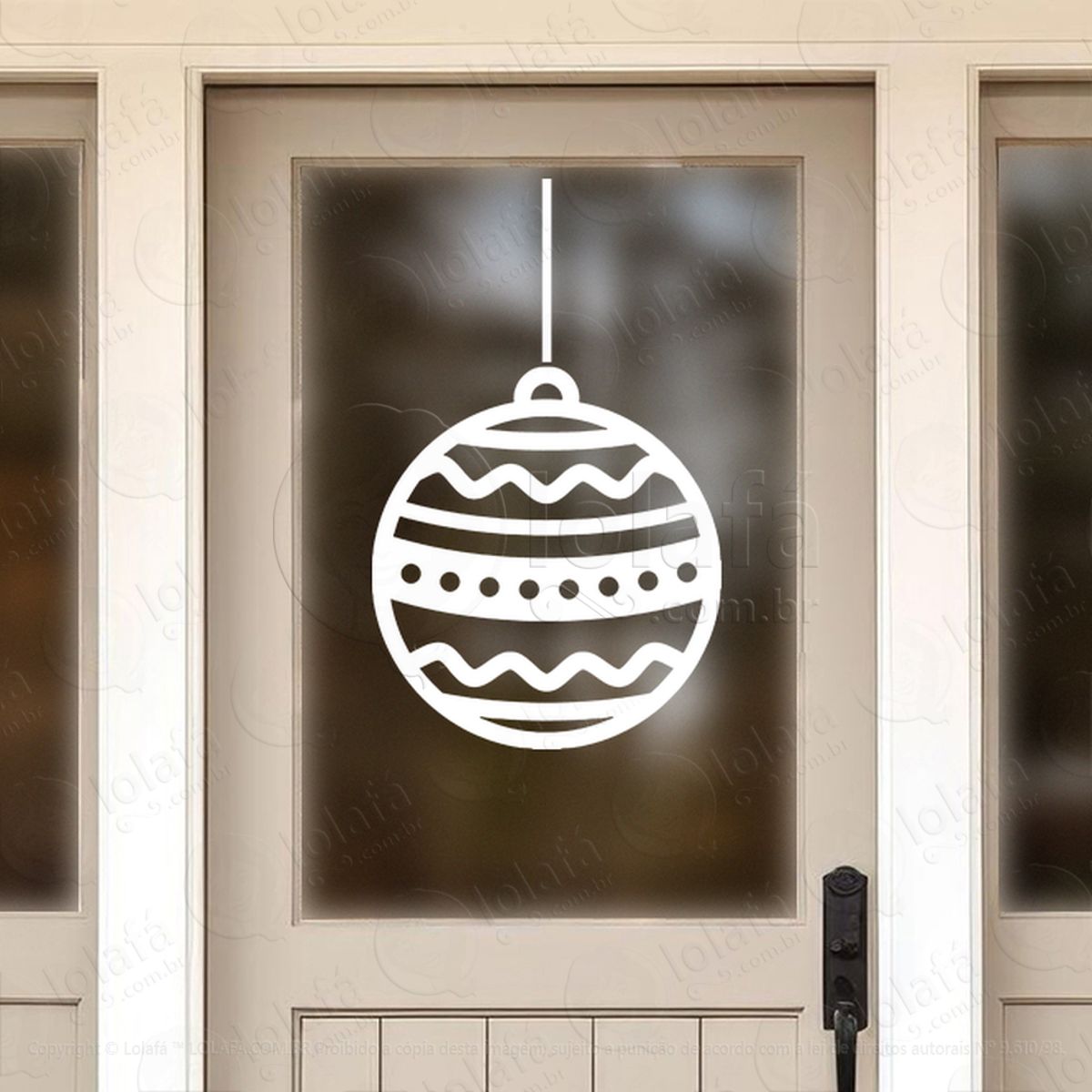 Bola de Natal Adesivo de Natal para Vitrine, Parede, Porta - Fácil Remoção Mod:283