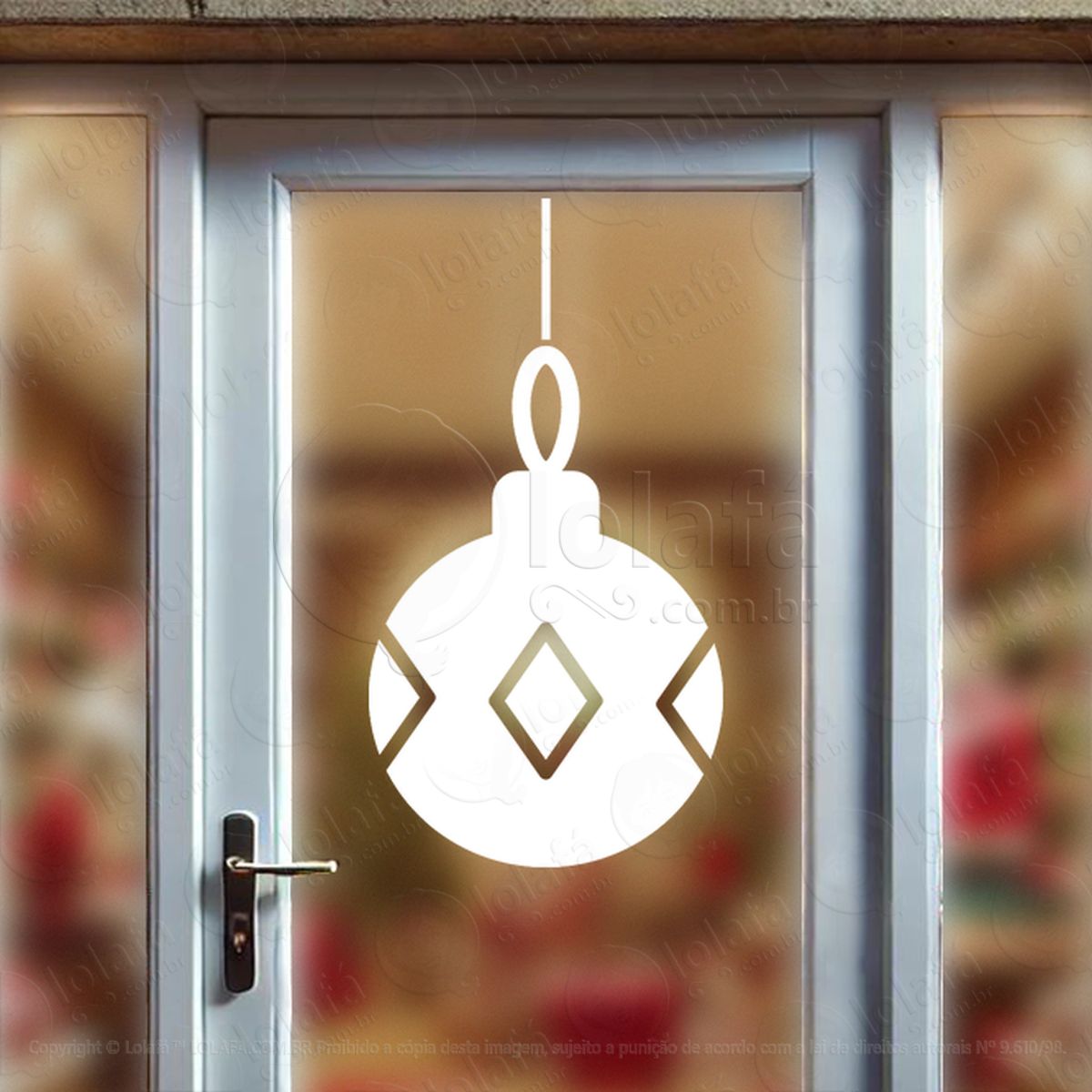 Bola de Natal Adesivo de Natal para Vitrine, Parede, Porta - Fácil Remoção Mod:287