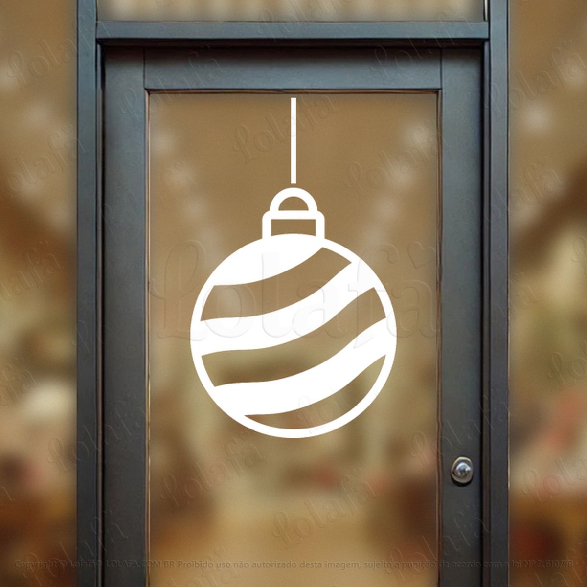 Bola de Natal Adesivo de Natal para Vitrine, Parede, Porta - Fácil Remoção Mod:289
