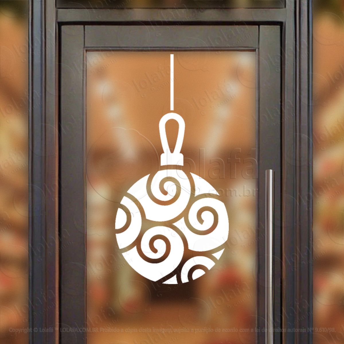 Bola de Natal Adesivo de Natal para Vitrine, Parede, Porta - Fácil Remoção Mod:290