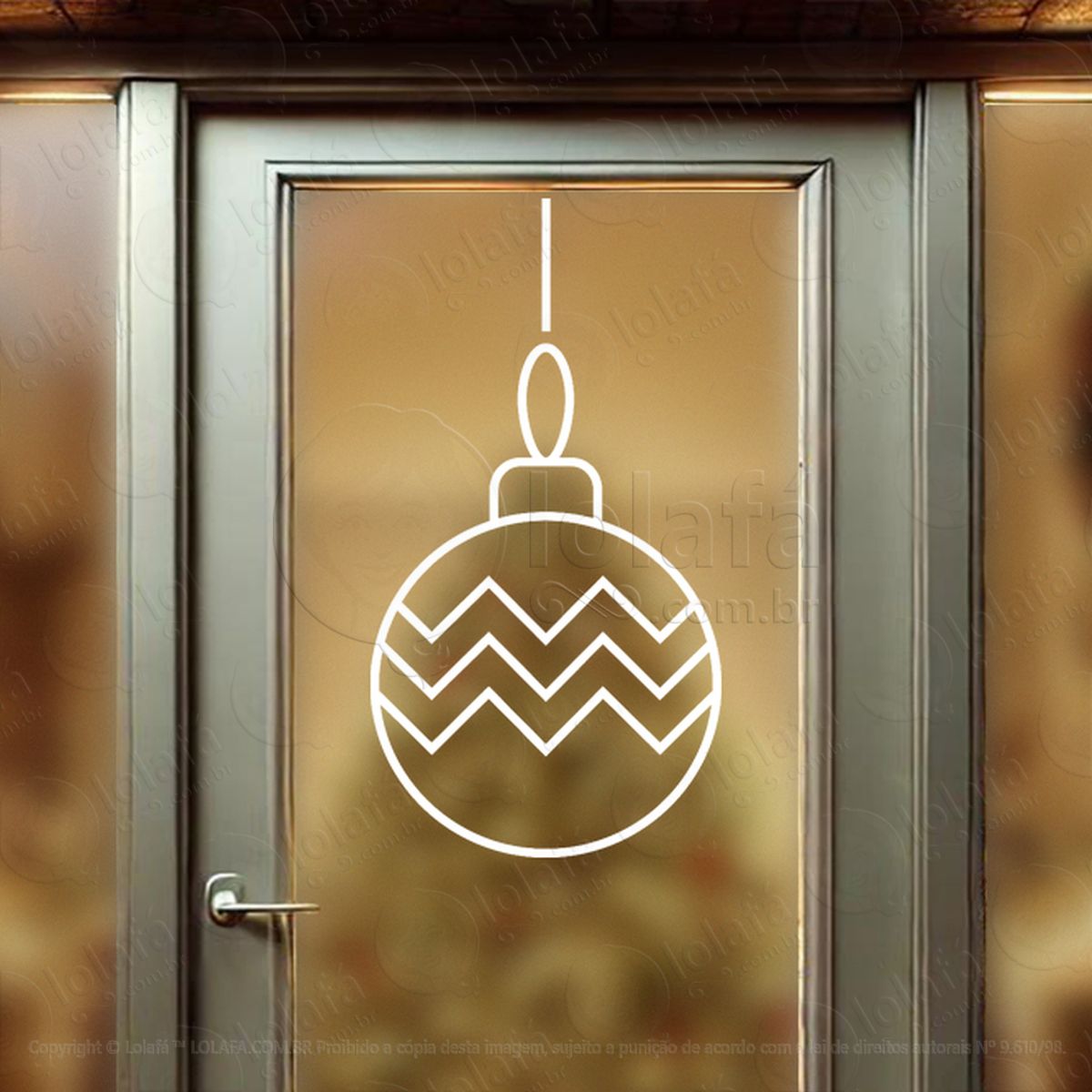 Bola de Natal Adesivo de Natal para Vitrine, Parede, Porta - Fácil Remoção Mod:292