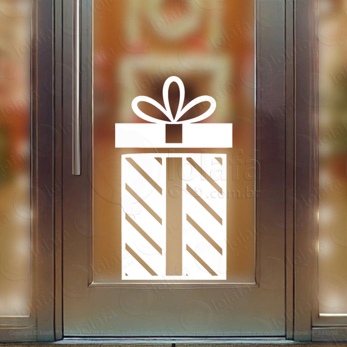 Presente Adesivo de Natal para Vitrine, Parede, Porta - Fácil Remoção Mod:314
