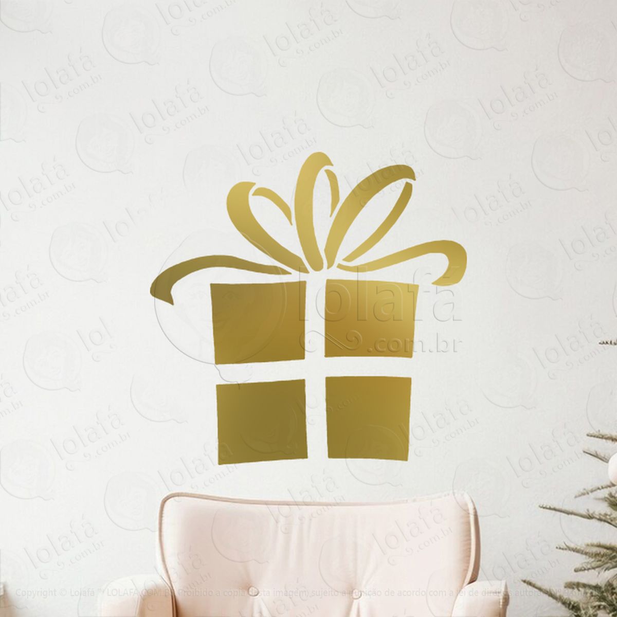 Presente Adesivo de Natal para Vitrine, Parede, Porta - Fácil Remoção Mod:317