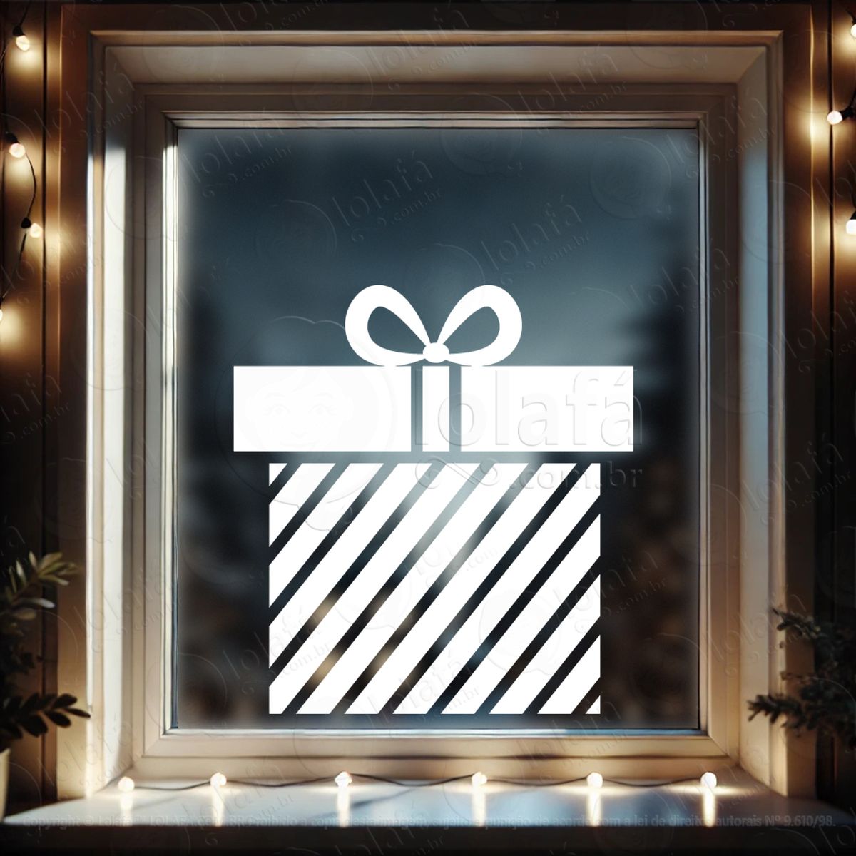 Presente Adesivo de Natal para Vitrine, Parede, Porta - Fácil Remoção Mod:320