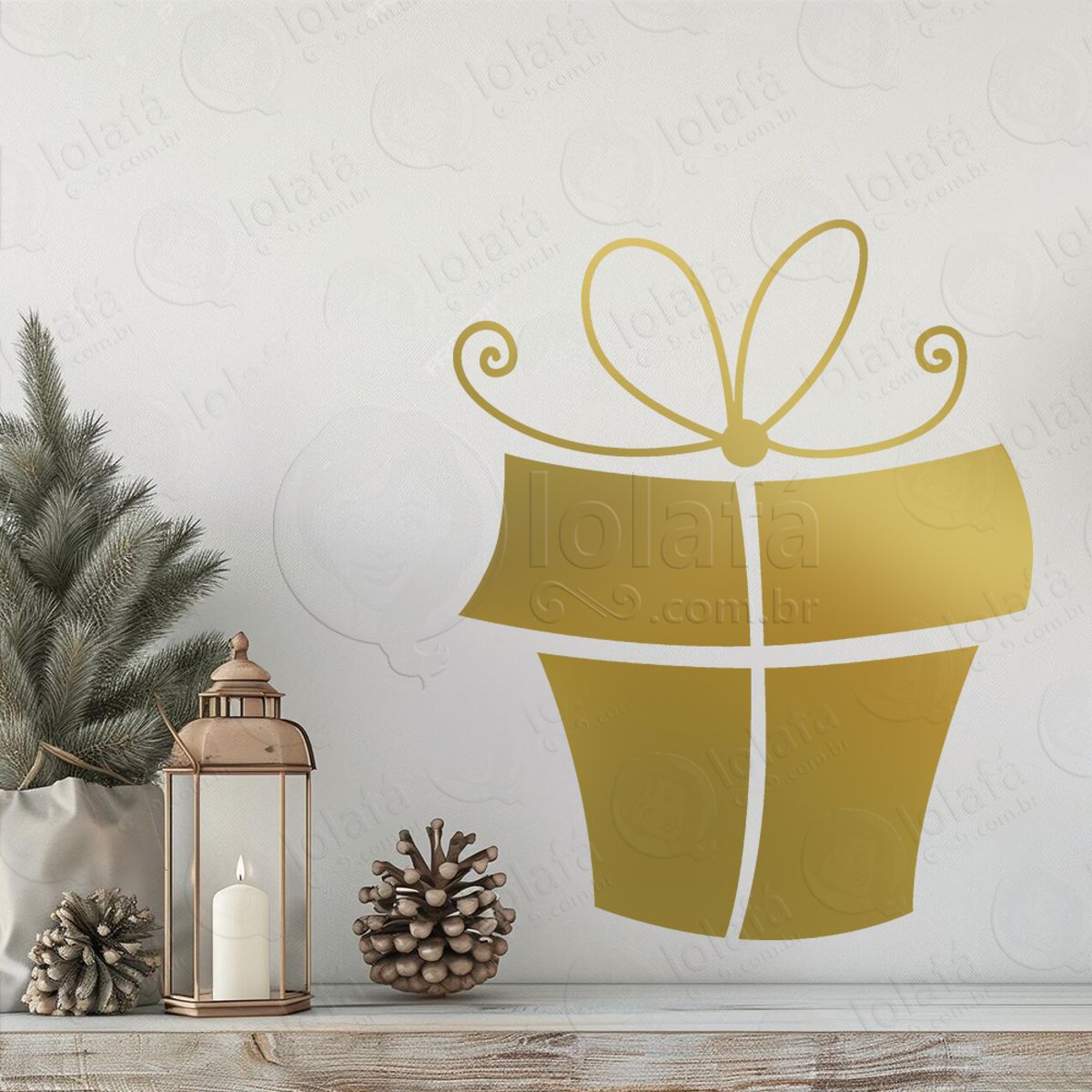 Presente Adesivo de Natal para Vitrine, Parede, Porta - Fácil Remoção Mod:321