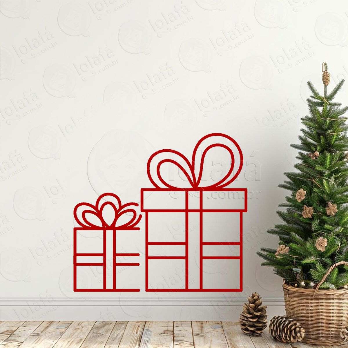 Presentes Adesivo de Natal para Vitrine, Parede, Porta - Fácil Remoção Mod:328