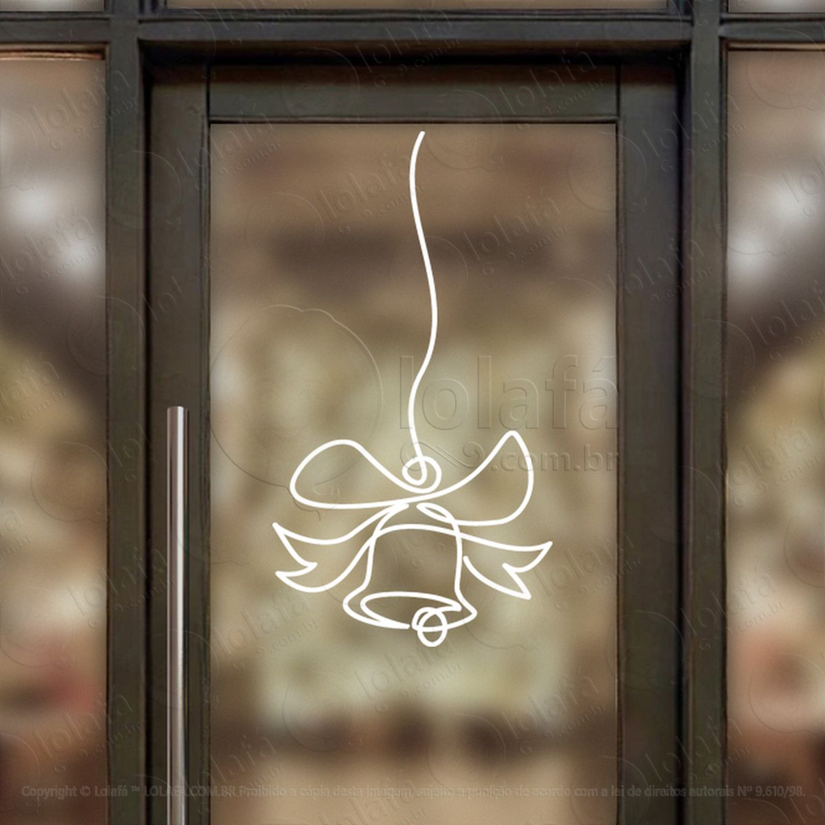 Sino de Natal Adesivo de Natal para Vitrine, Parede, Porta - Fácil Remoção Mod:339