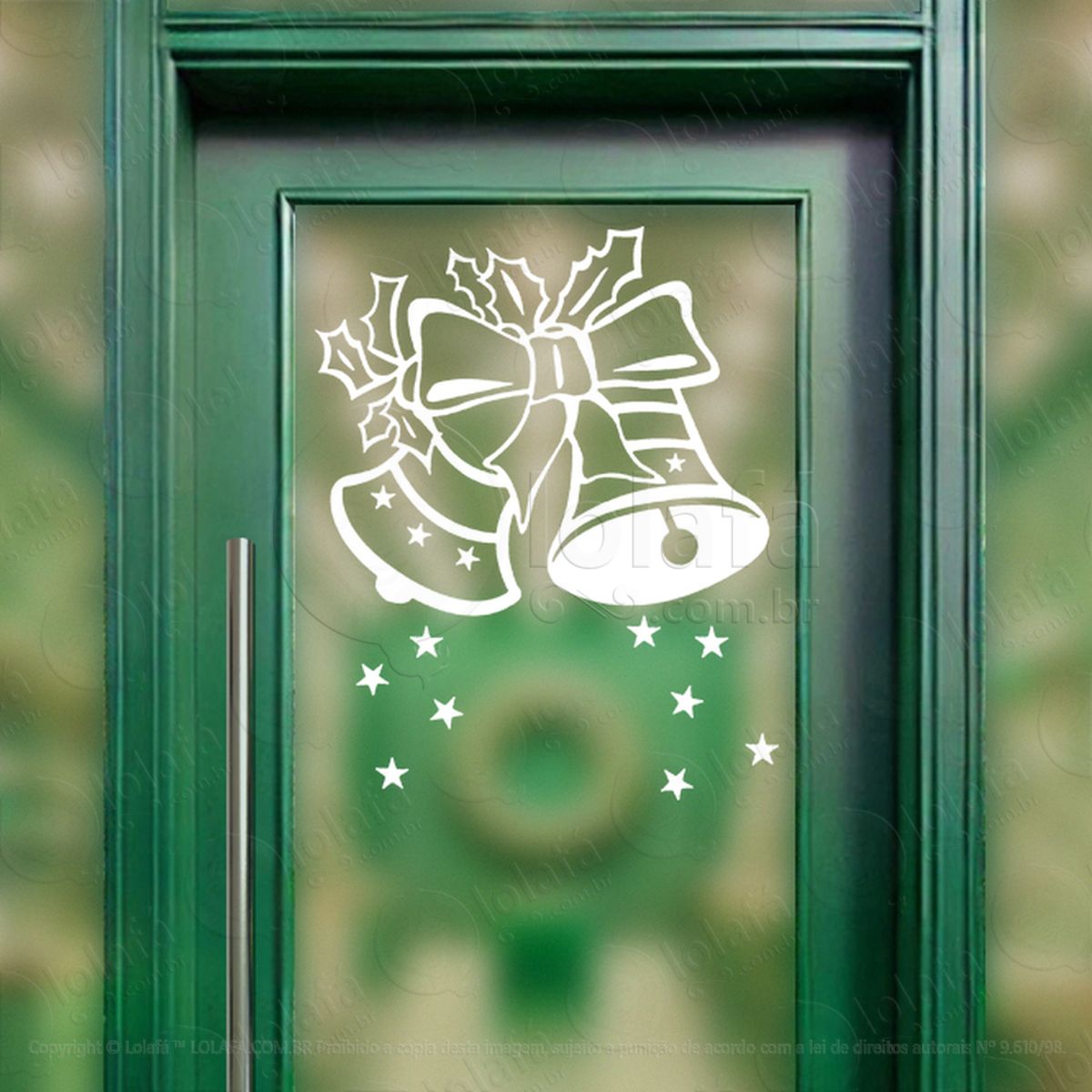 Sinos de Natal Adesivo de Natal para Vitrine, Parede, Porta - Fácil Remoção Mod:340