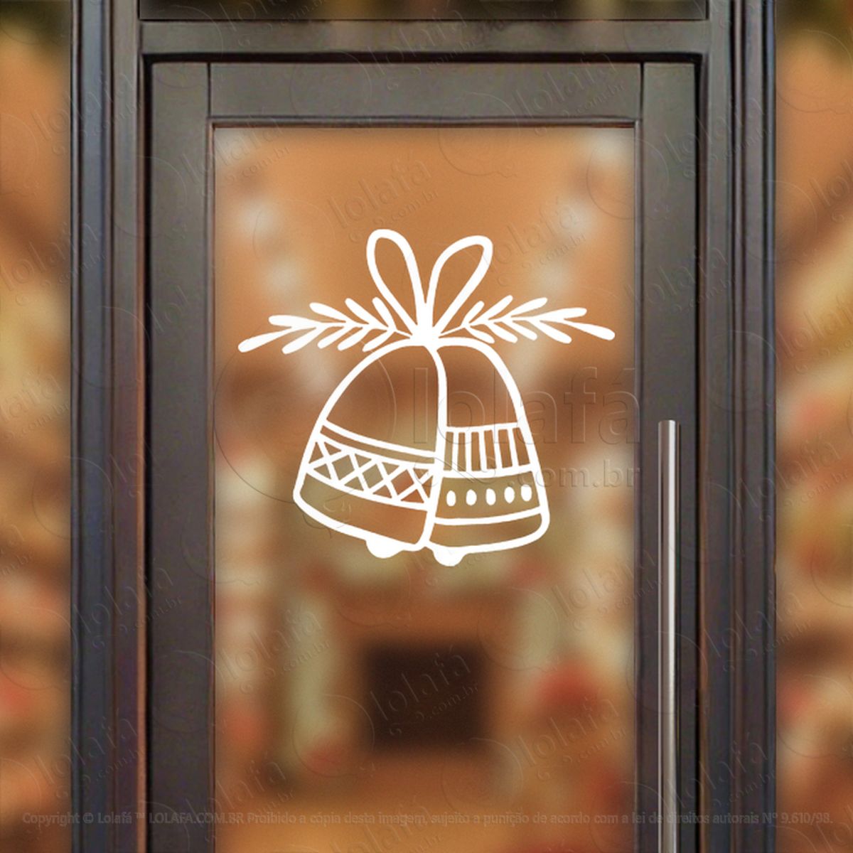 Sinos de Natal Adesivo de Natal para Vitrine, Parede, Porta - Fácil Remoção Mod:341