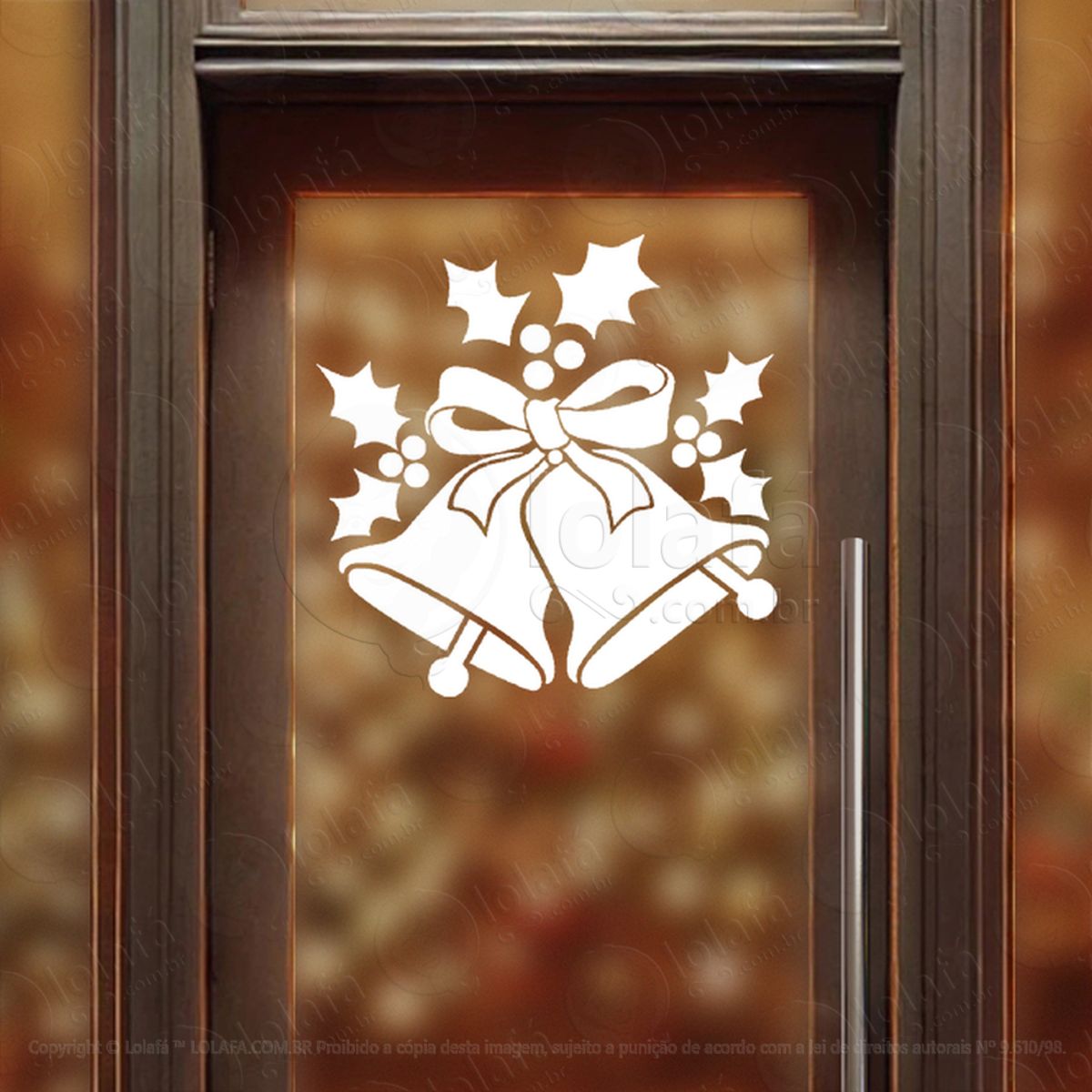 Sinos de Natal Adesivo de Natal para Vitrine, Parede, Porta - Fácil Remoção Mod:342