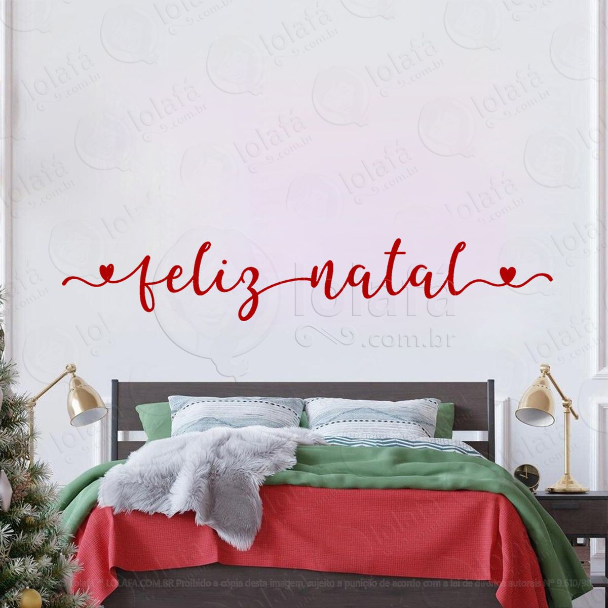 Frase Feliz Natal Adesivo de Natal para Vitrine, Parede, Porta - Fácil Remoção Mod:421