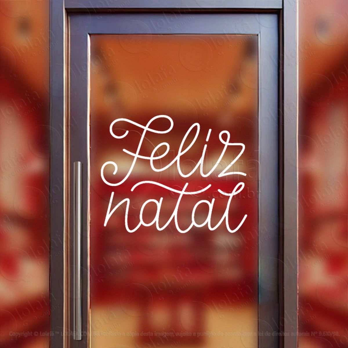Frase Feliz Natal Adesivo de Natal para Vitrine, Parede, Porta - Fácil Remoção Mod:427