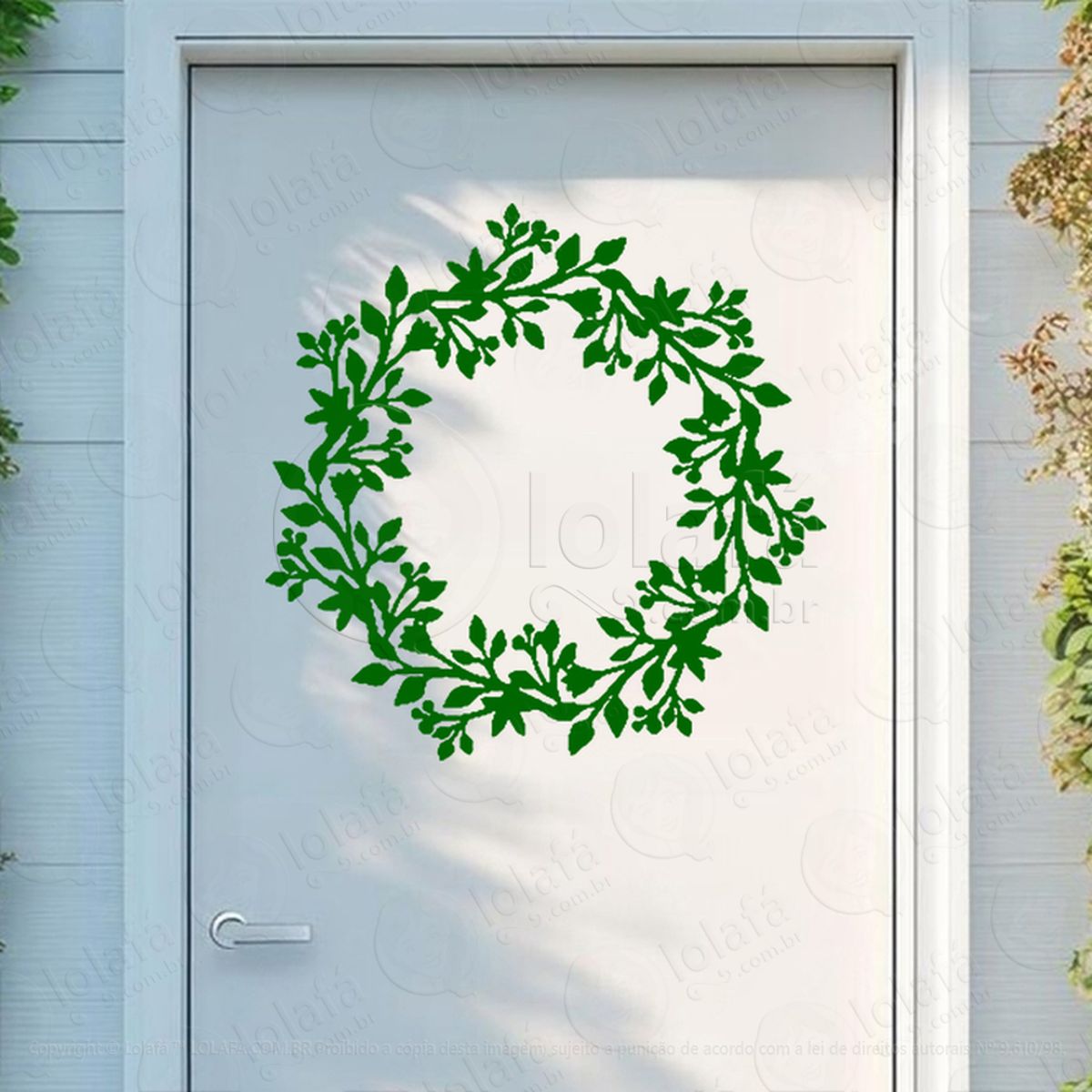 Guirlanda de Natal com Folhas Adesivo de Natal para Vitrine, Parede, Porta - Fácil Remoção Mod:531