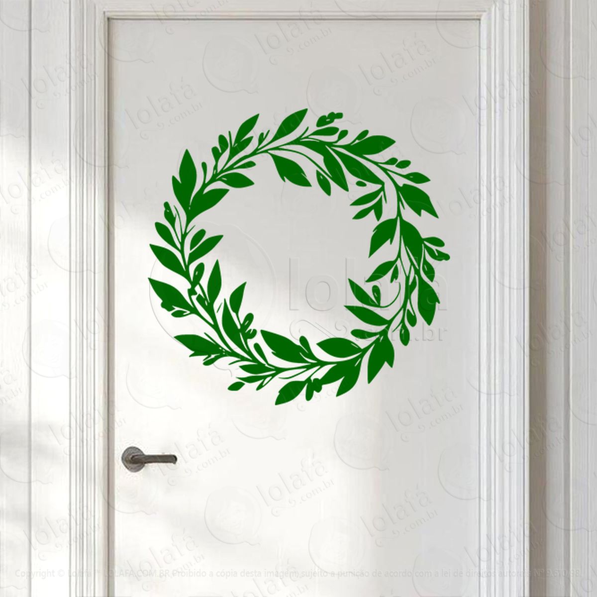 Guirlanda de Natal com Folhas Adesivo de Natal para Vitrine, Parede, Porta - Fácil Remoção Mod:543
