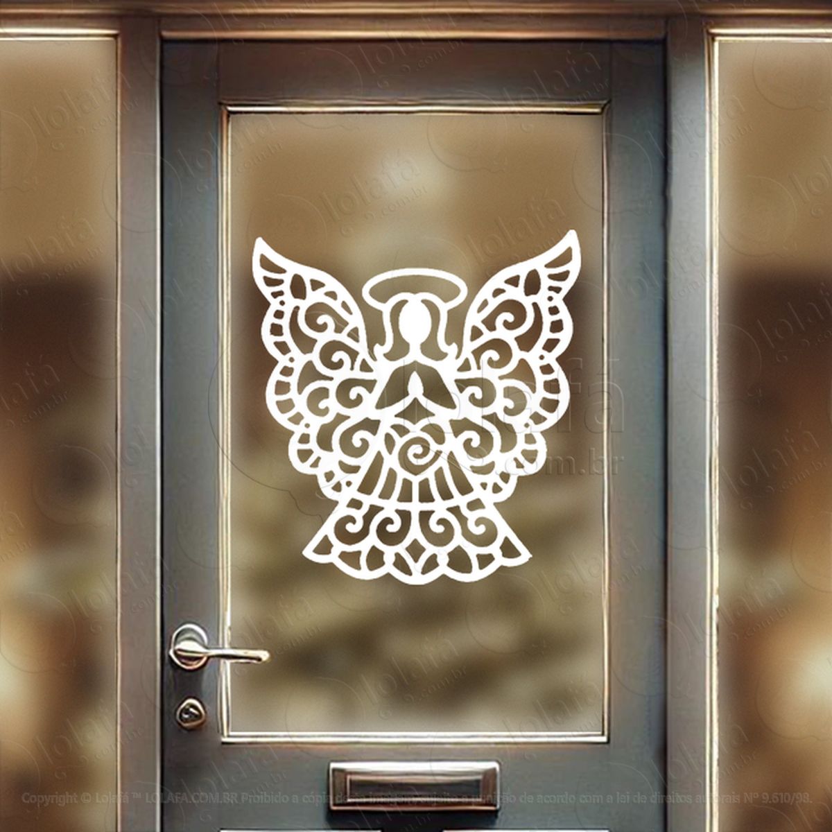 Anjo Adesivo de Natal para Vitrine, Parede, Porta - Fácil Remoção Mod:628